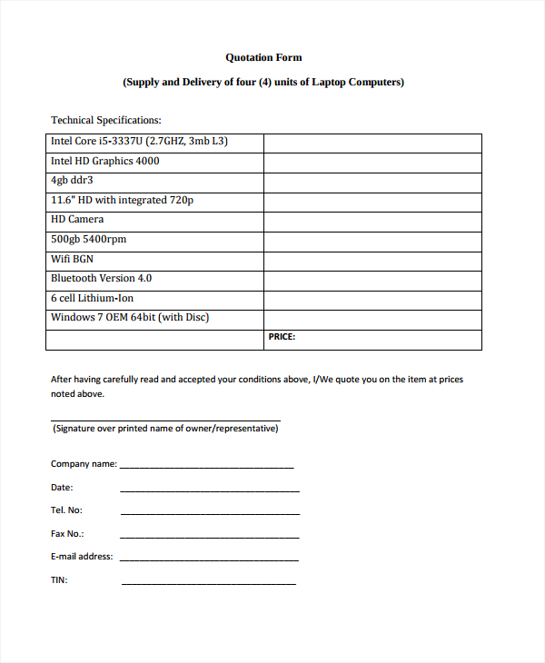 16+ Computer Quotation Templates PDF, DOC