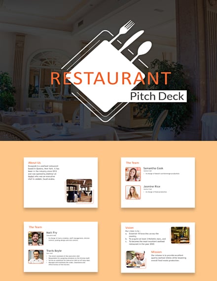 restaurant pitch deck template