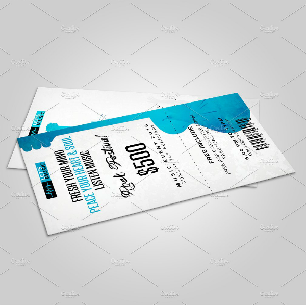 rock festival event ticket template