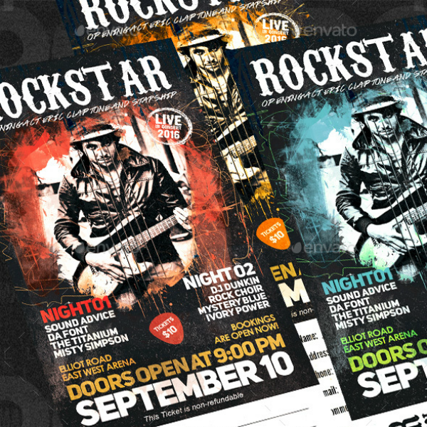 rock music festival ticket template