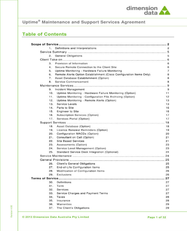 sample managed services agreement contract 0