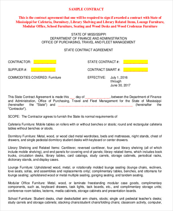 sample purchase agreement contract