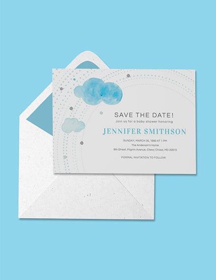 save the date baby shower invitation template