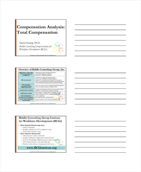 simple compensation analysis