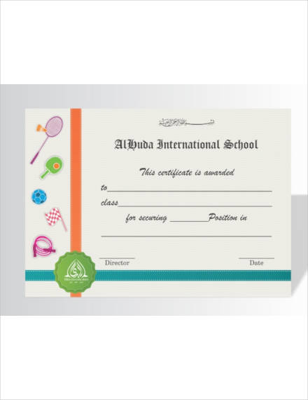 sports certificate template