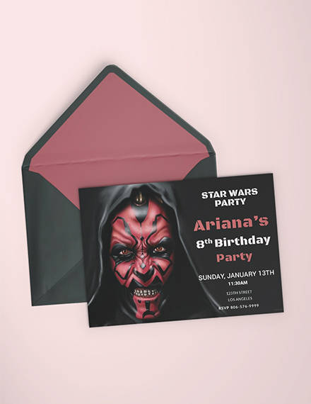 star wars birthday invitation template