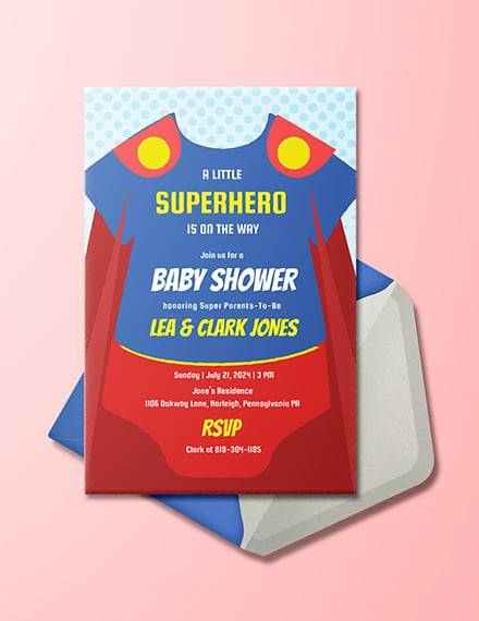 superhero onesie baby shower invitation template
