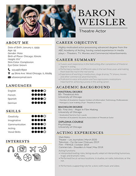 theatre-resume-template