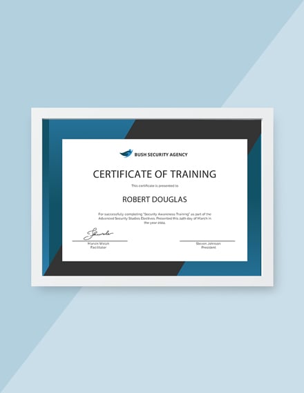 training certificate template