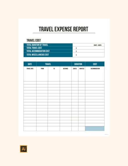 travel expense report template