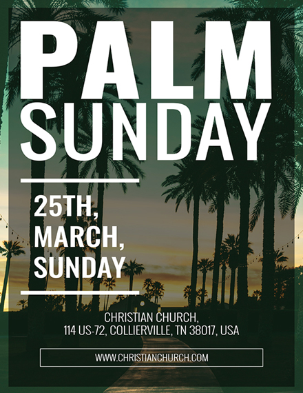 Typographic Palm Sunday Poster Template