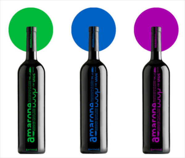 typographic wine label design