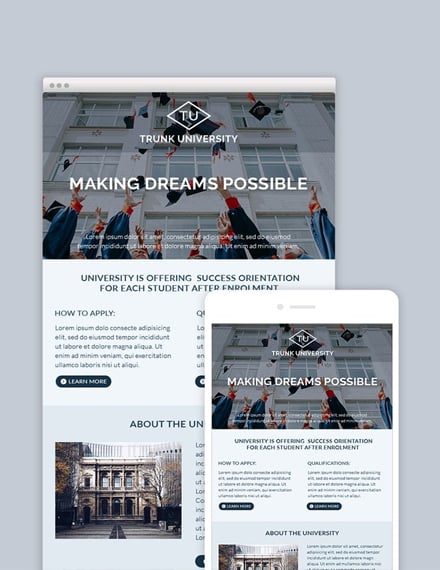 university email newsletter template 1x