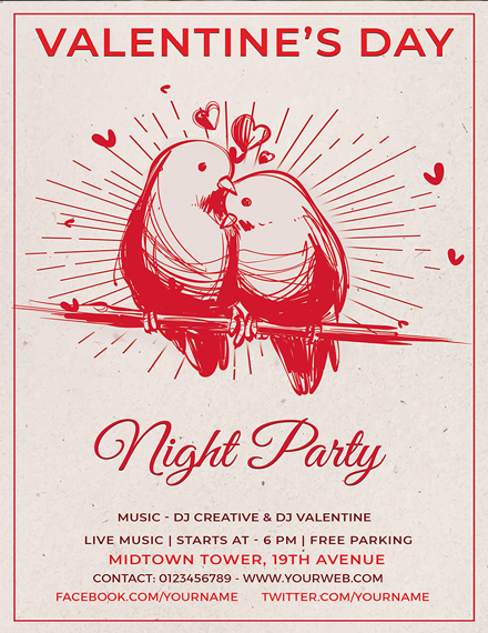 Valentines Day Party Poster Template