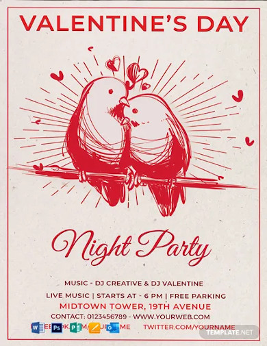 valentines day party poster template