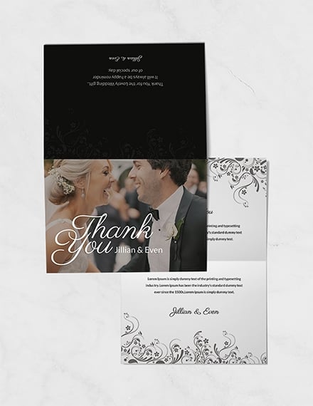 wedding thank you card template example