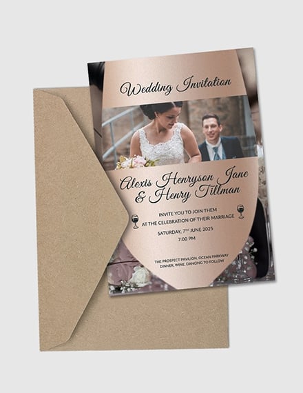 winery wedding invitation card template