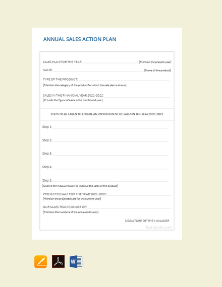 annual sales plan template