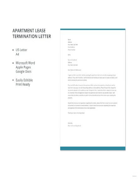 Apartment Lease Termination Letter