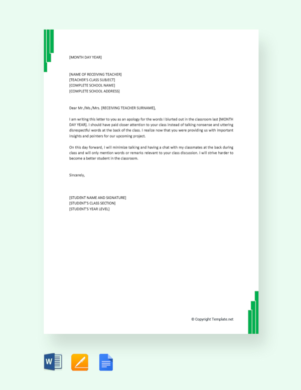 29+ Apology Letter Templates - PDF | Google Docs | MS Word | Pages