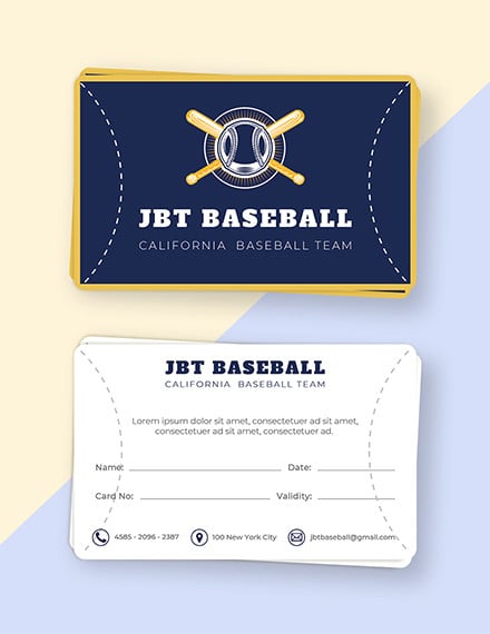 baseball card template