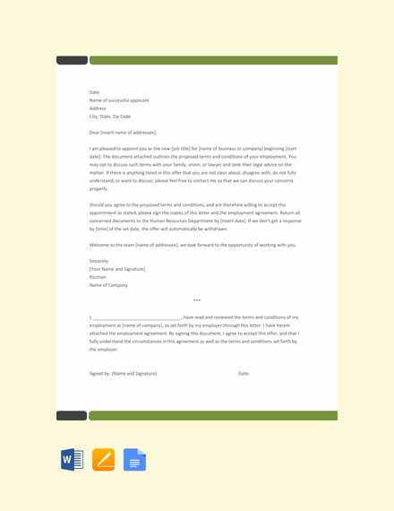 basic appointment letter template