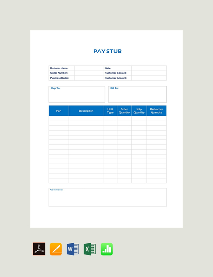 basic pay stub template