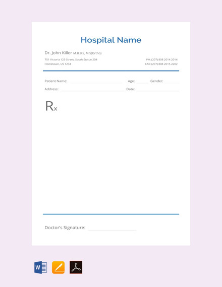 Doctors Prescription Template Word Sample Professional Template