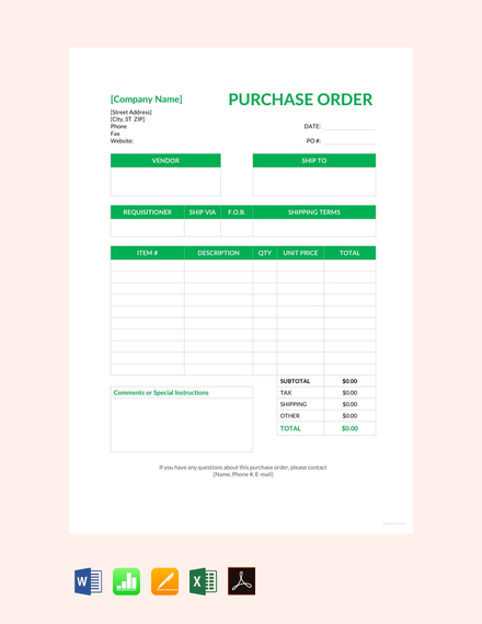 9+ Simple Purchase Order Templates