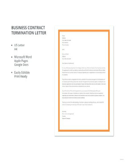 Business Contract Termination Letter