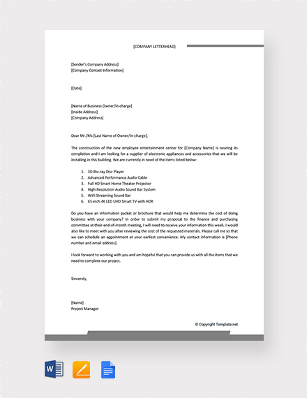 business inquiry letter