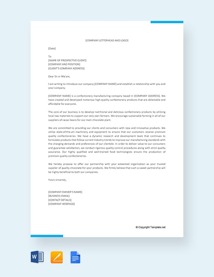 business introduction letter