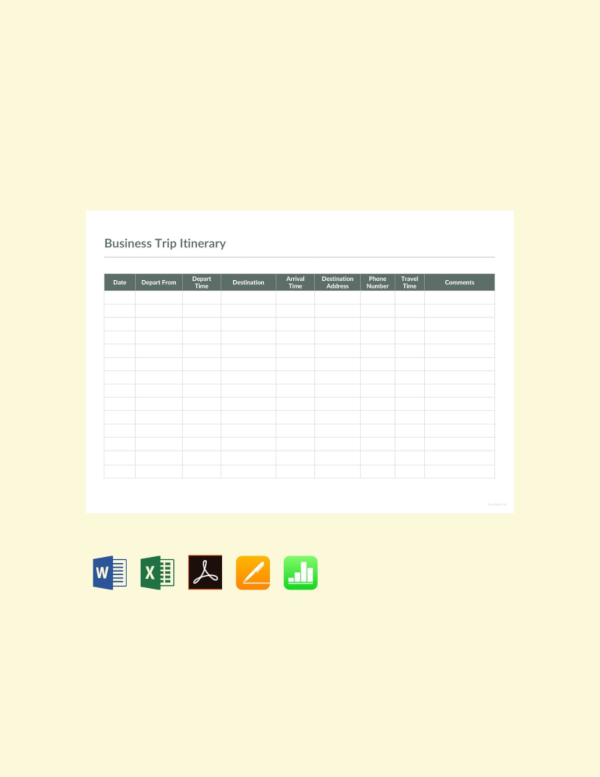 31+ Trip Itinerary Templates - PDF, DOC, Excel | Free & Premium Templates