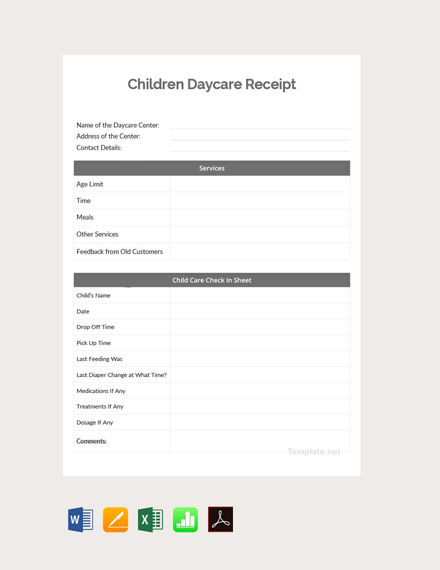 children daycare template