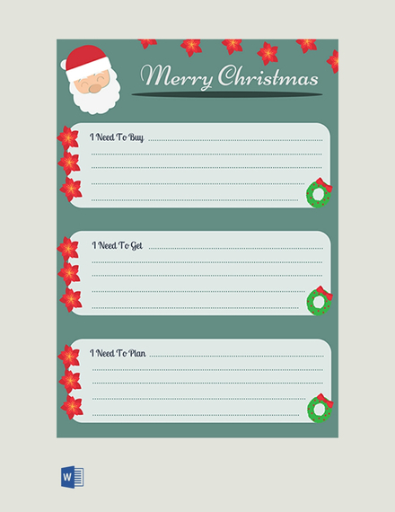 christmas gift list template