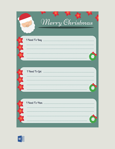 Christmas List Template - Free 17+PDF, Word Documents Download