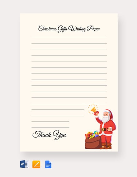 christmas gifts lined paper template