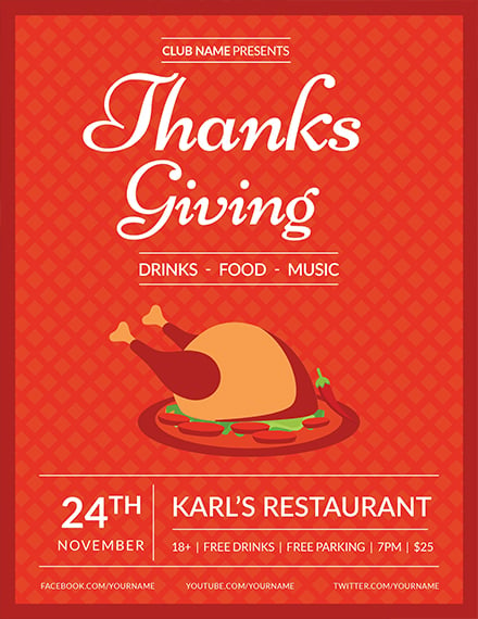 club thanksgiving flyer template