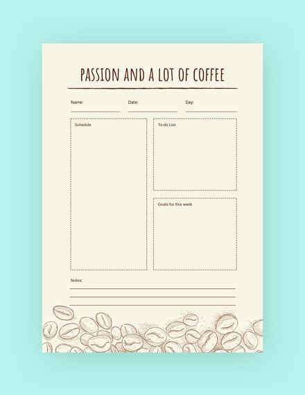 coffee journal template