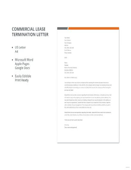 Commercial Lease Termination Letter