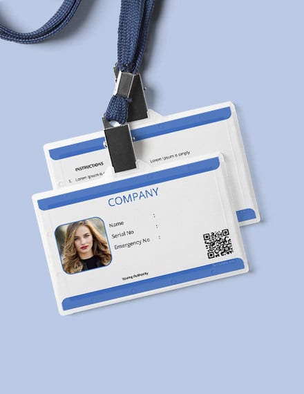 company blank id card template