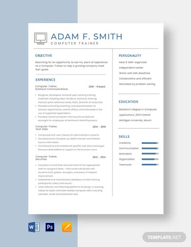 computer-trainer-resume-template