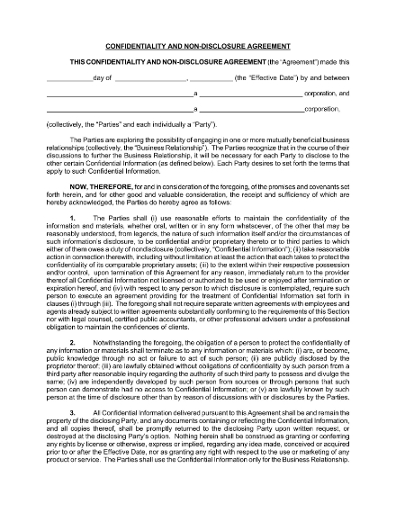 confidentiality-and-non-disclosure-agreement-sample