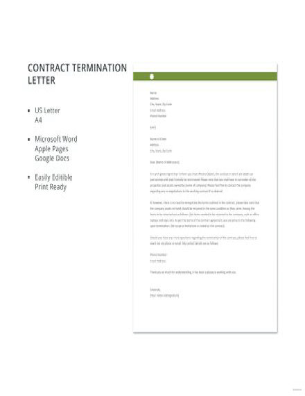Contract Termination Letter