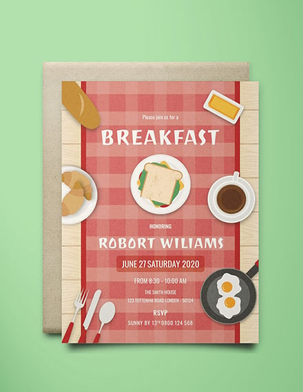creative breakfast party invitation template