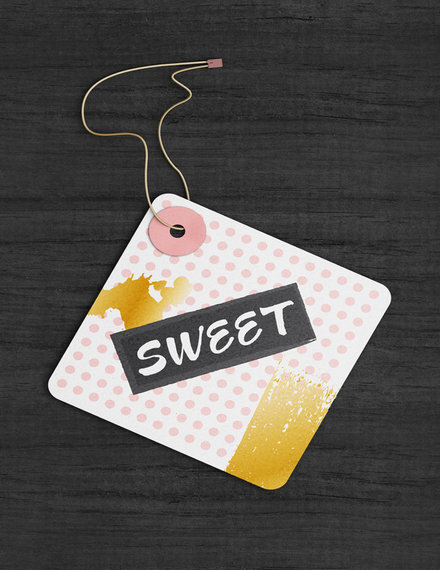 die cut tag mockup design example