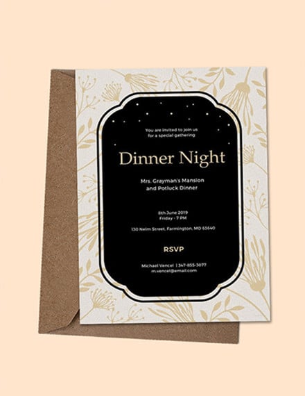 dinner invitation card template
