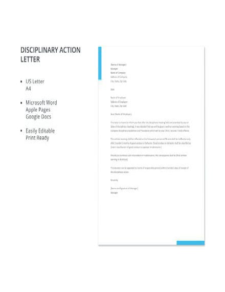 disciplinary action letter