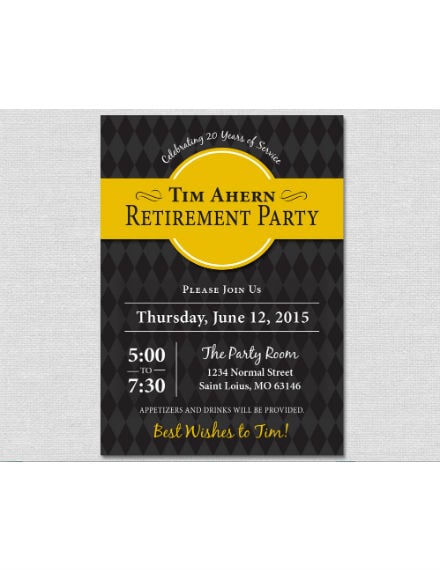 elegant retirement party invitation template