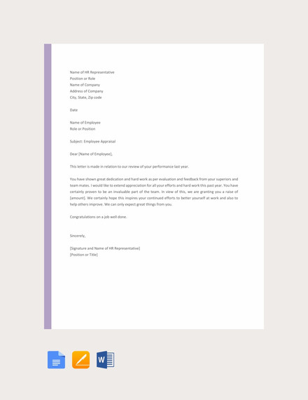 Appraise Letter 28+ Sample Appraisal Letters - PDF, DOC